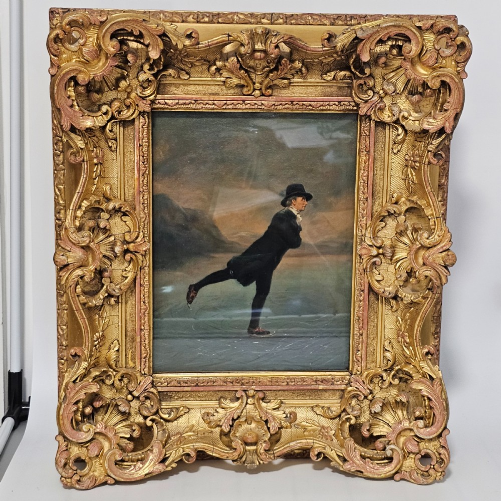 Antique Oil Painting The Skating Minister in the style of Henry Raeburn View XI