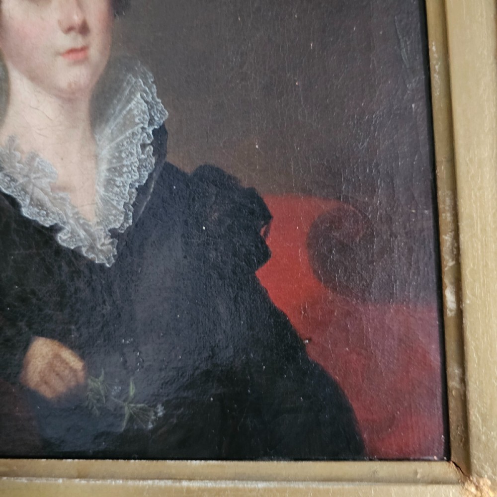 Victorian Oil Painting of an Elegant Seated Lady, Signed to the reverse View X