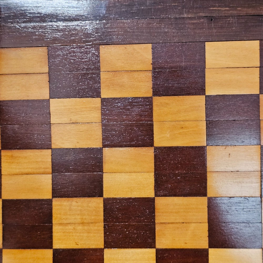 Beautiful Quality Rare Antique Foldaway Chess Board c1920's View V
