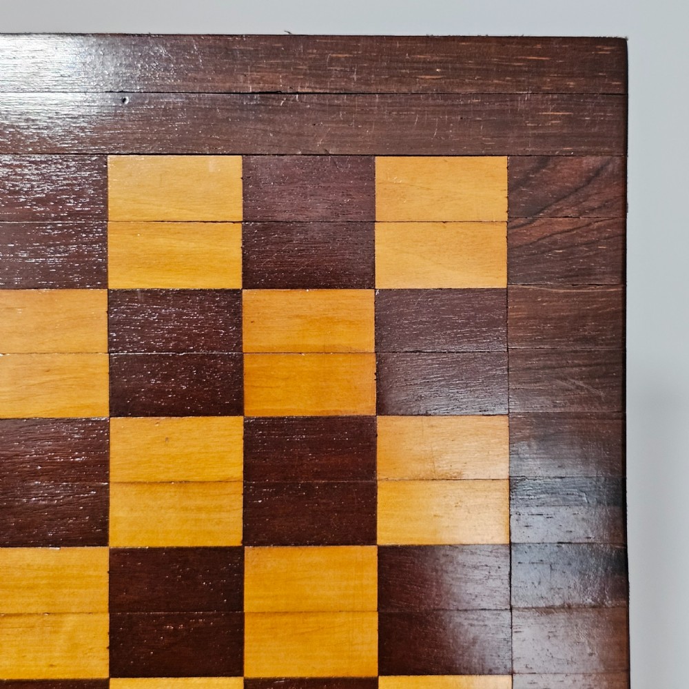 Beautiful Quality Rare Antique Foldaway Chess Board c1920's View VI