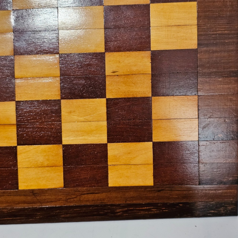 Beautiful Quality Rare Antique Foldaway Chess Board c1920's View VII