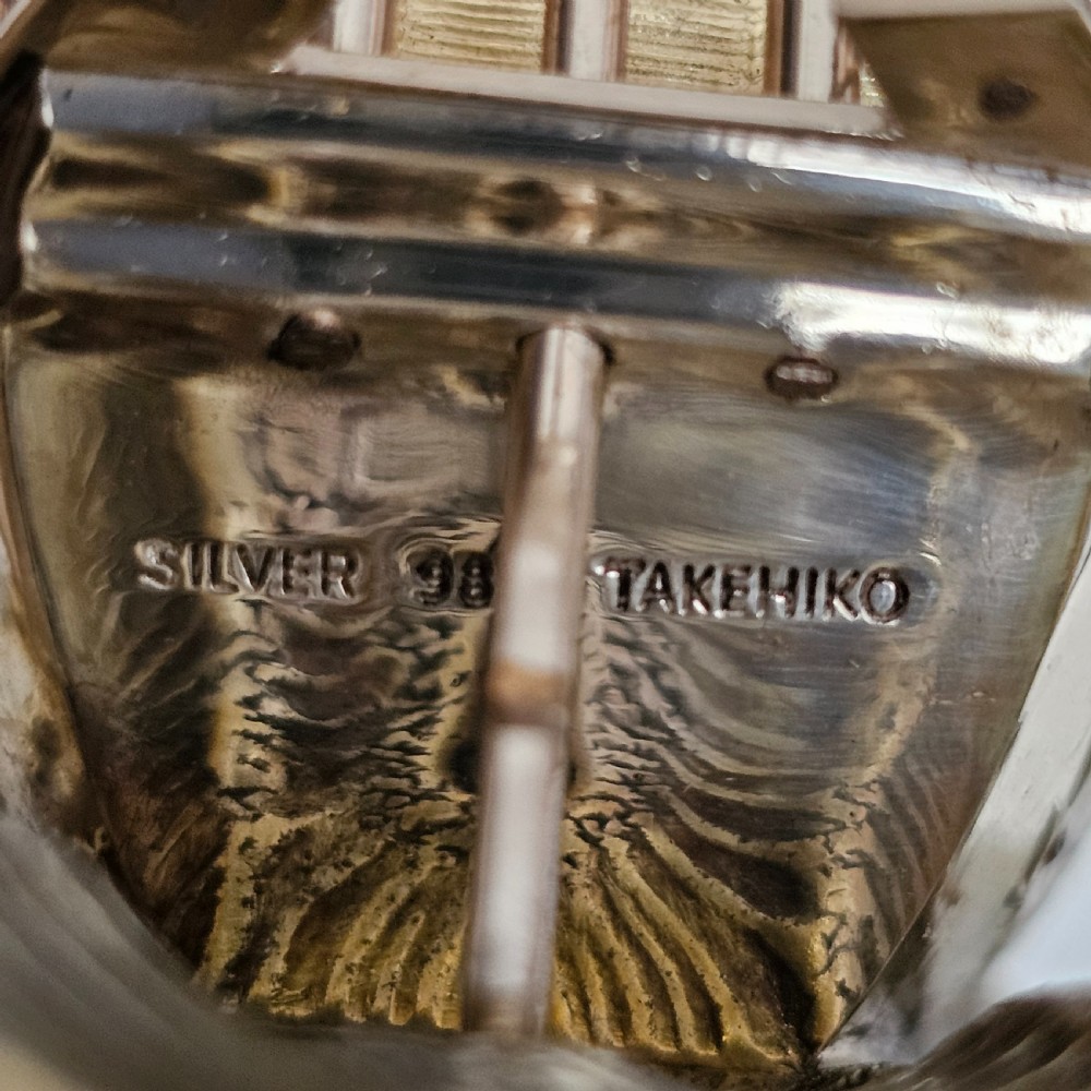 Rare - Superb Large Seki Takehiko Japanese Gilt & Silver Treasure Ship With Case View XXI