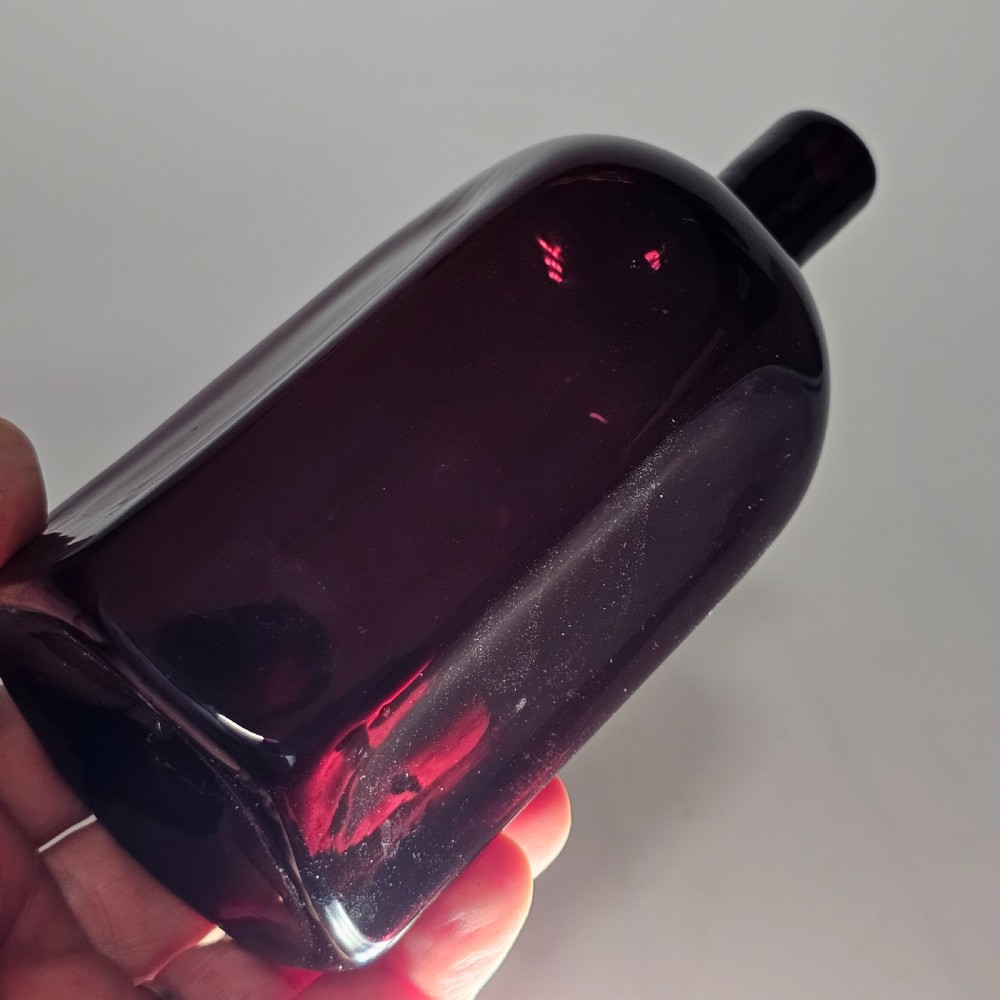 Fine Quality Early 19thc Purple Glass Bottle Gin? View II