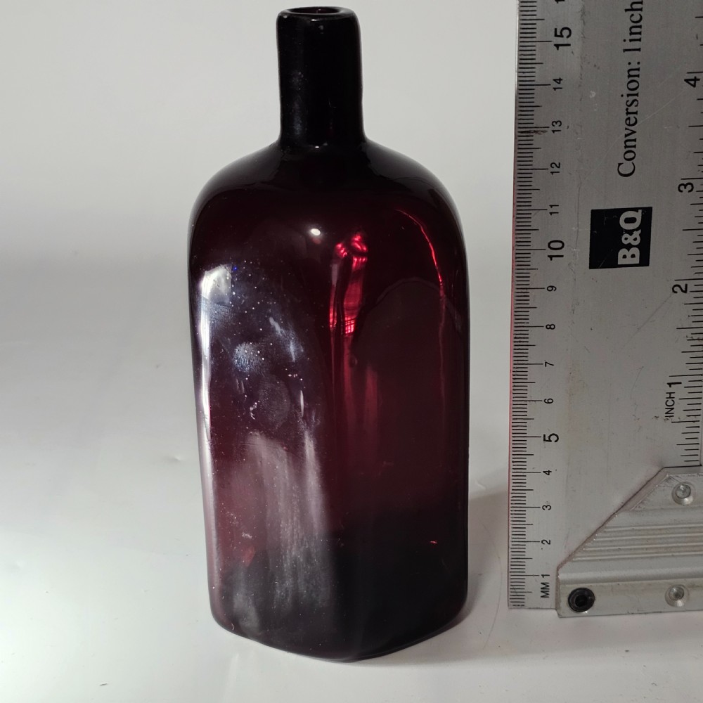 Fine Quality Early 19thc Purple Glass Bottle Gin? View III