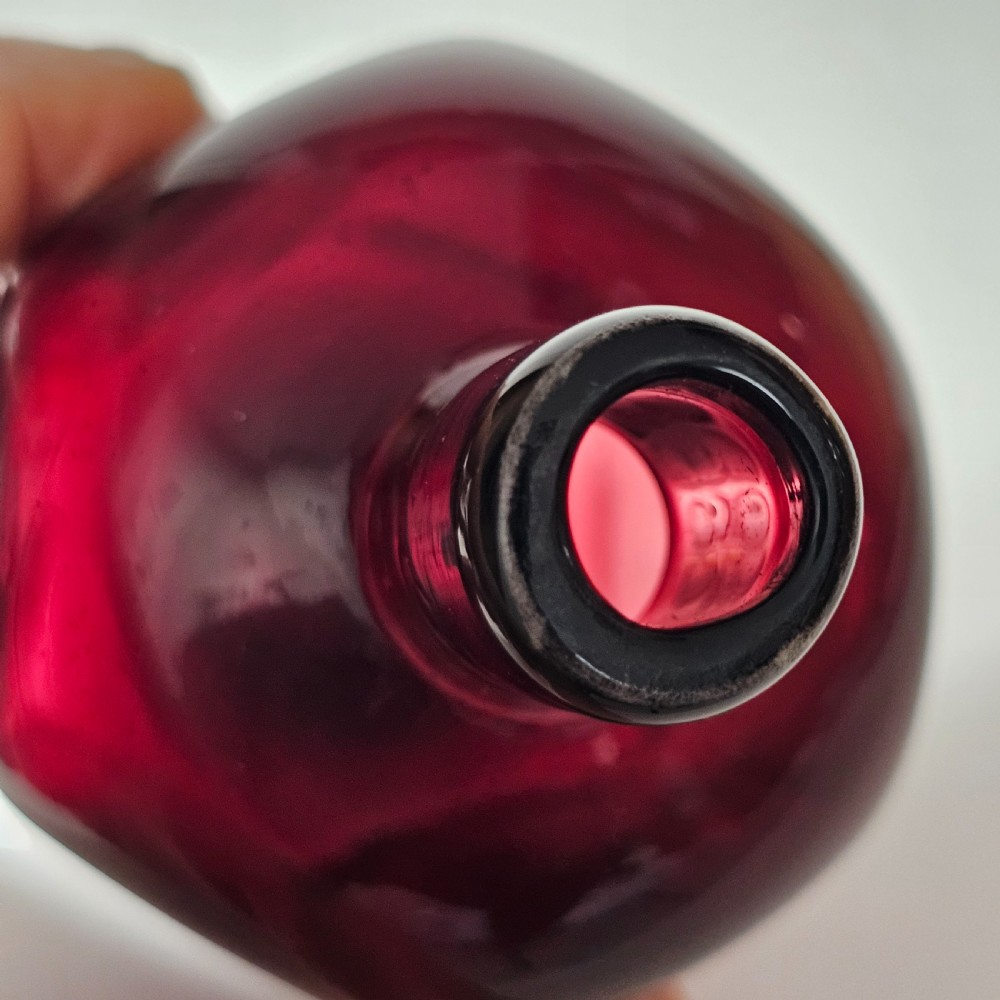 Fine Quality Early 19thc Purple Glass Bottle Gin? View VI
