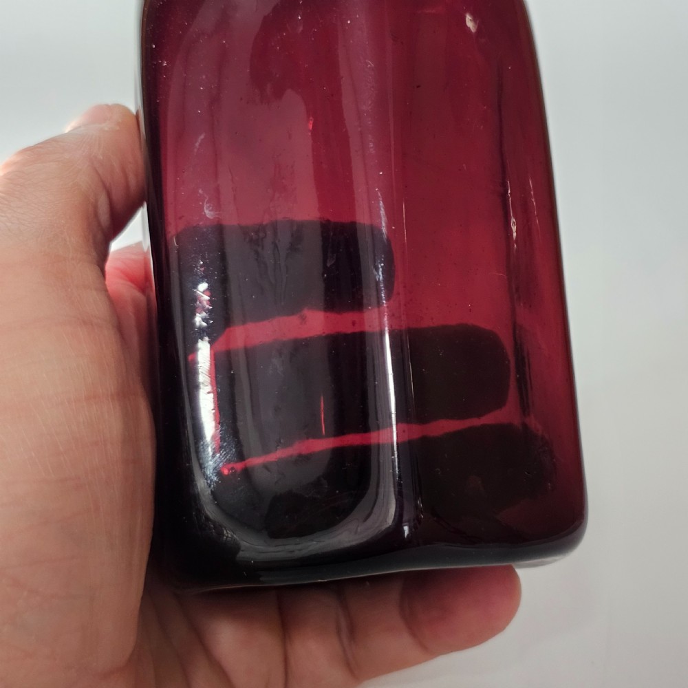 Fine Quality Early 19thc Purple Glass Bottle Gin? View VII