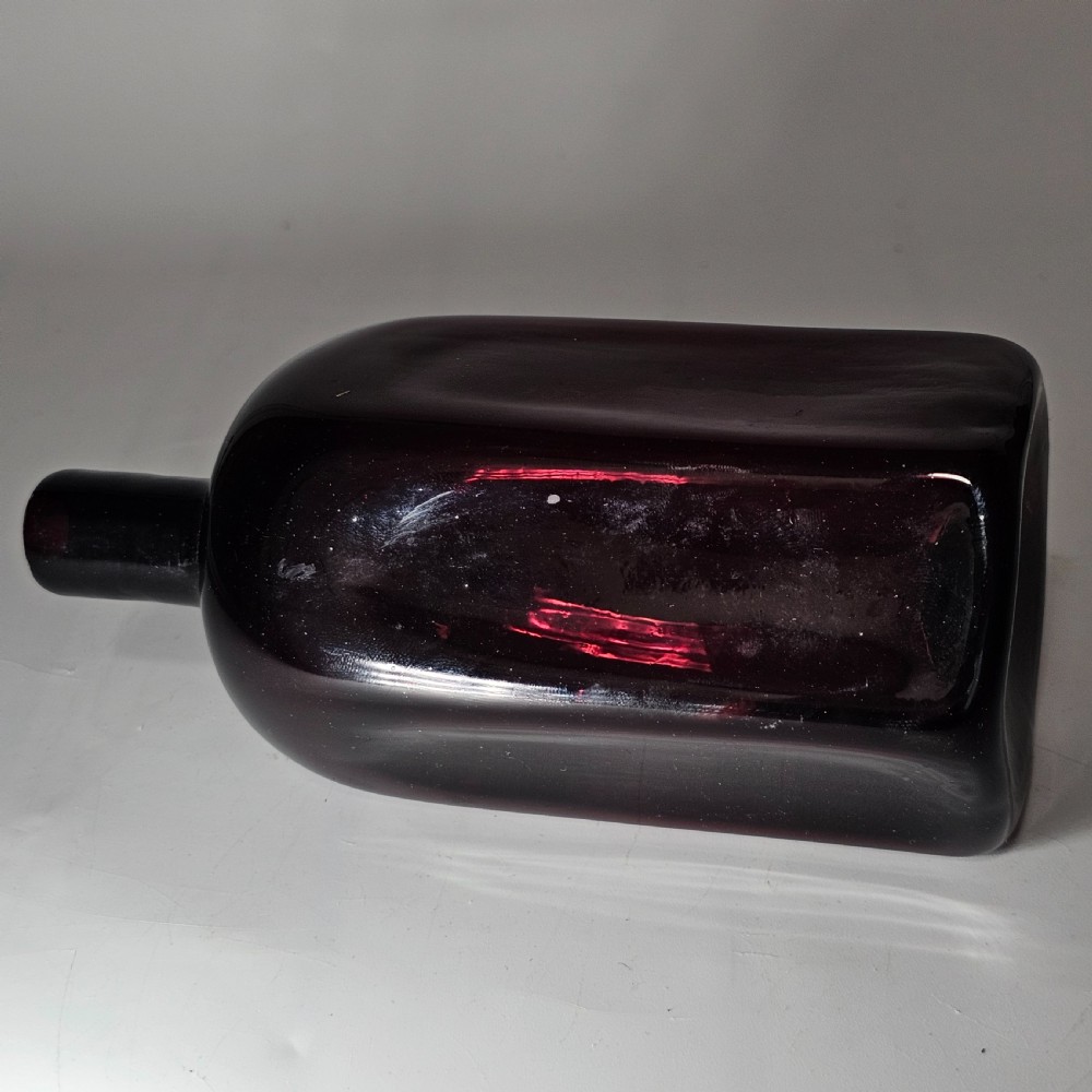 Fine Quality Early 19thc Purple Glass Bottle Gin? View XI