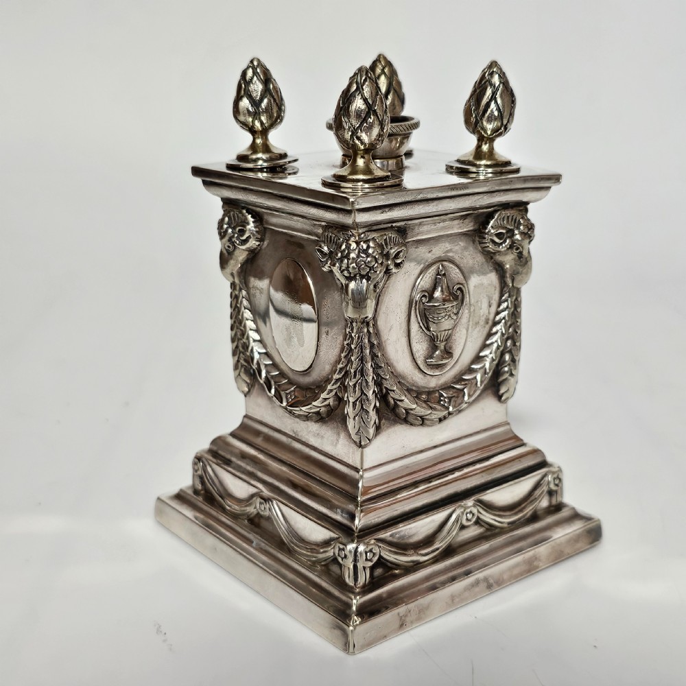 Impressive Large Victorian Silver Plated Table Desk Lighter Richard Hodd and Son