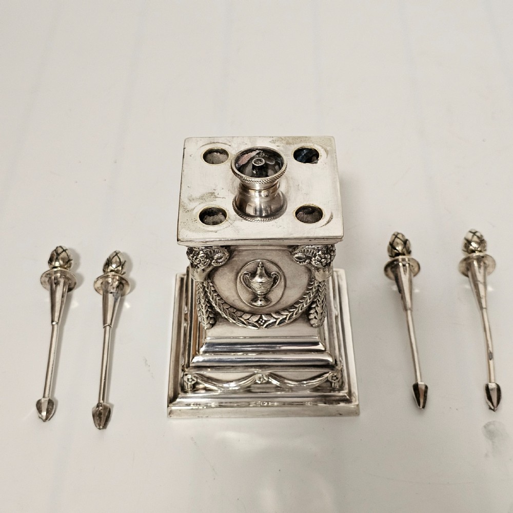Impressive Large Victorian Silver Plated Table Desk Lighter Richard Hodd and Son View II