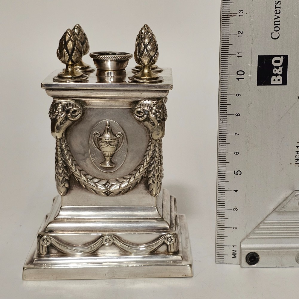 Impressive Large Victorian Silver Plated Table Desk Lighter Richard Hodd and Son View III