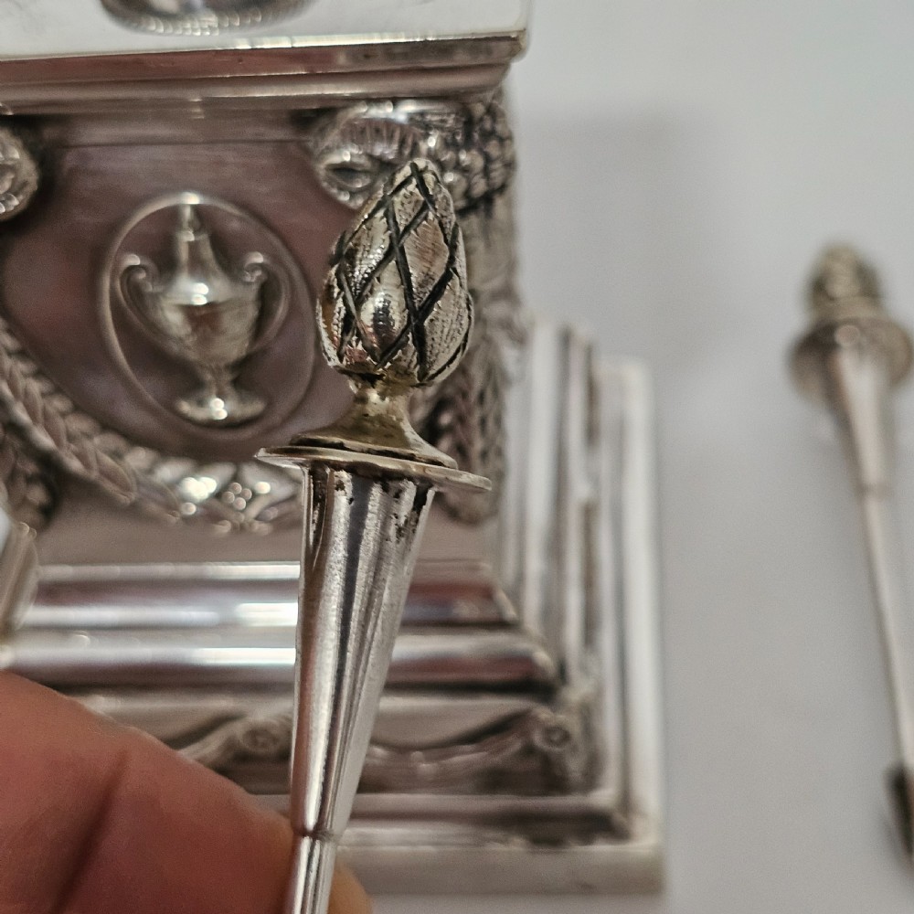 Impressive Large Victorian Silver Plated Table Desk Lighter Richard Hodd and Son View VI