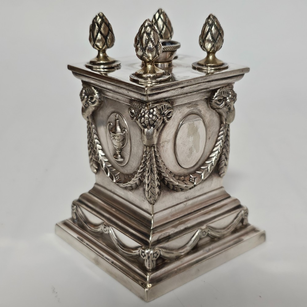 Impressive Large Victorian Silver Plated Table Desk Lighter Richard Hodd and Son View VII