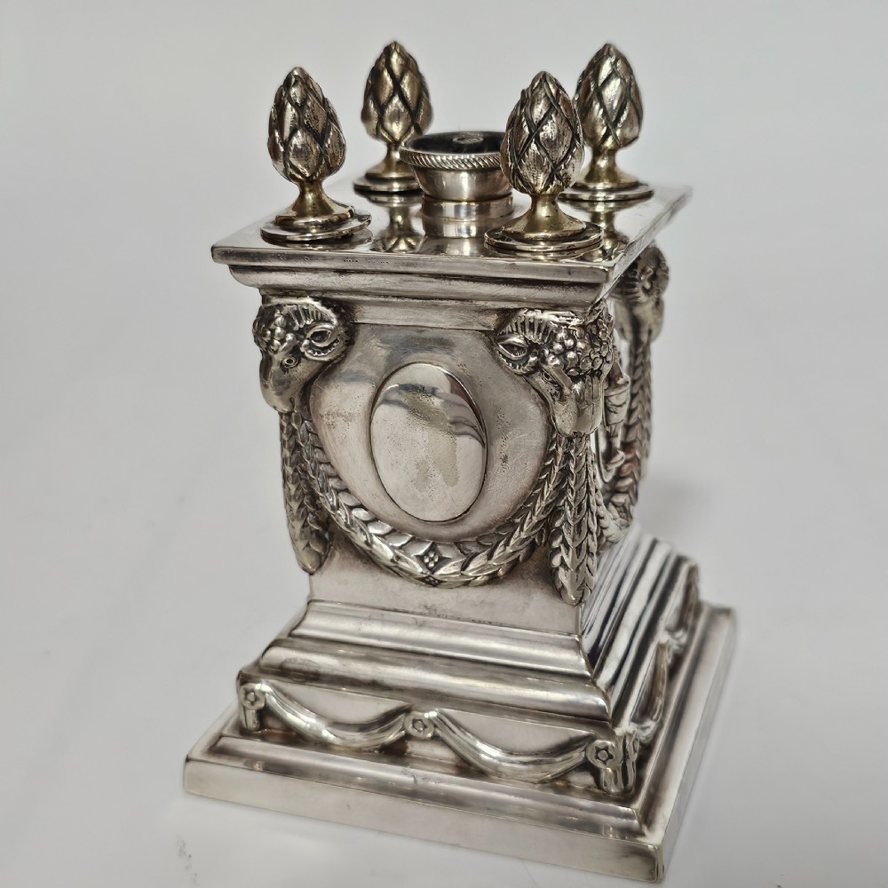 Impressive Large Victorian Silver Plated Table Desk Lighter Richard Hodd and Son View VIII