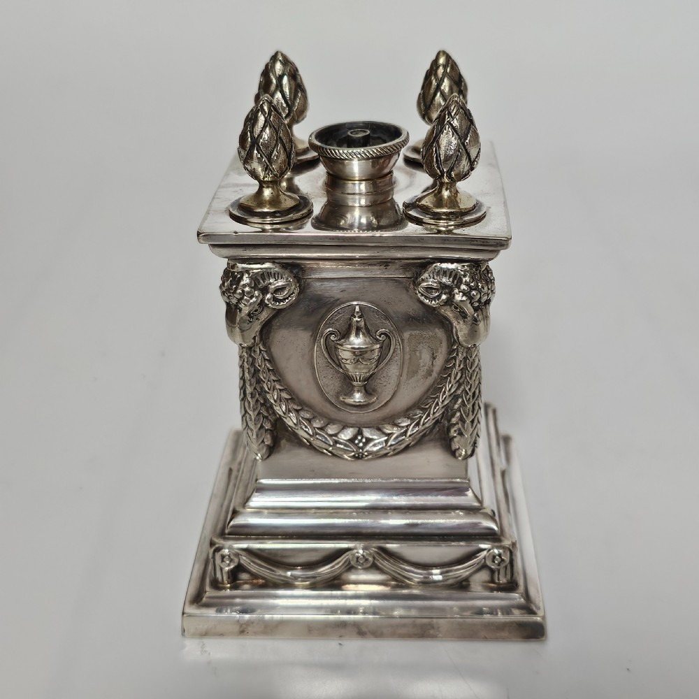 Impressive Large Victorian Silver Plated Table Desk Lighter Richard Hodd and Son View IX