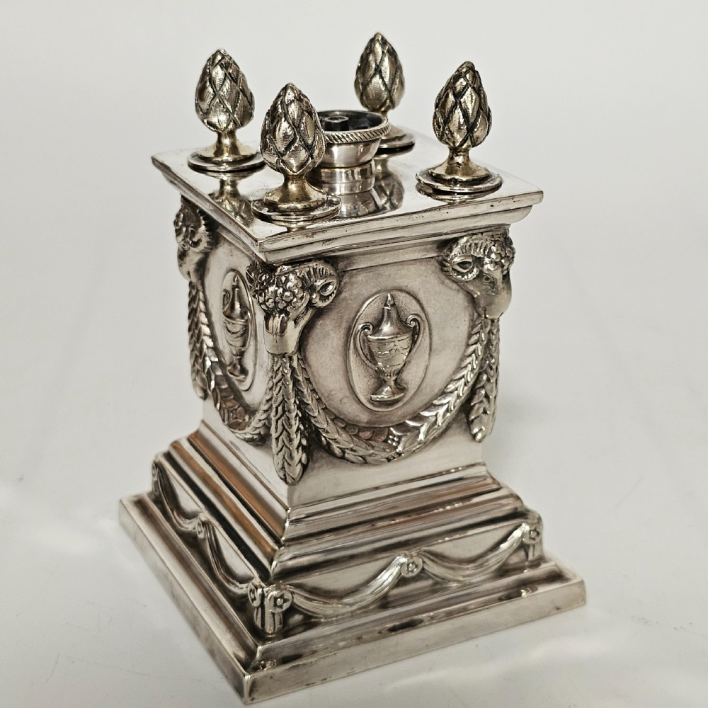 Impressive Large Victorian Silver Plated Table Desk Lighter Richard Hodd and Son View XIII