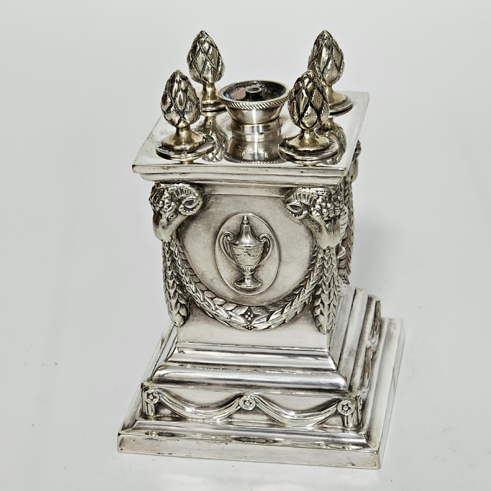 Impressive Large Victorian Silver Plated Table Desk Lighter Richard Hodd and Son View XIV