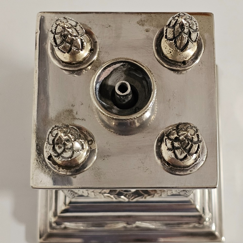 Impressive Large Victorian Silver Plated Table Desk Lighter Richard Hodd and Son View XVI