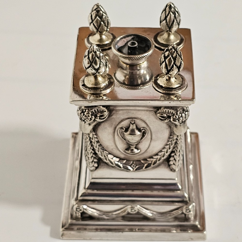 Impressive Large Victorian Silver Plated Table Desk Lighter Richard Hodd and Son View XVII
