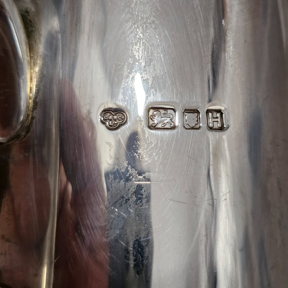 Large Solid Silver Tankard by Goldsmiths and Silversmiths Company 435g View IV