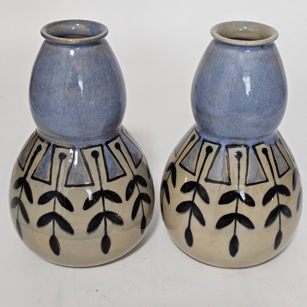 Royal Doulton Ware  'New Style' gourd shape vases, produced c1912-1924.  