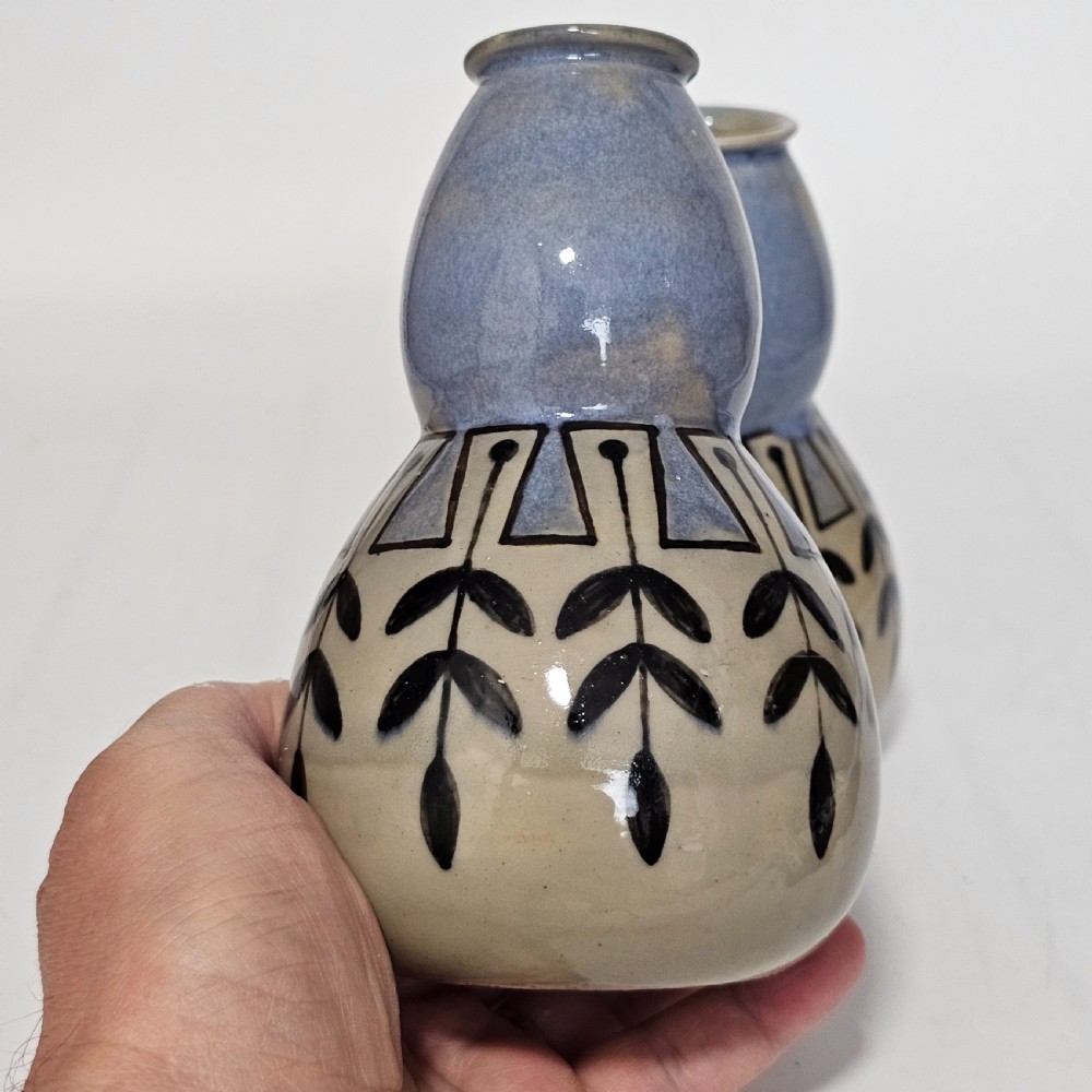 Royal Doulton Ware  'New Style' gourd shape vases, produced c1912-1924.   View II