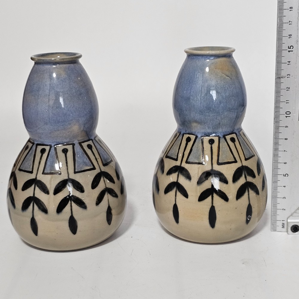 Royal Doulton Ware  'New Style' gourd shape vases, produced c1912-1924.   View IV