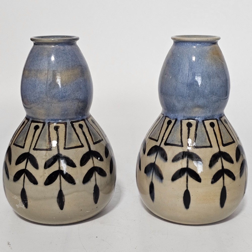 Royal Doulton Ware  'New Style' gourd shape vases, produced c1912-1924.   View V