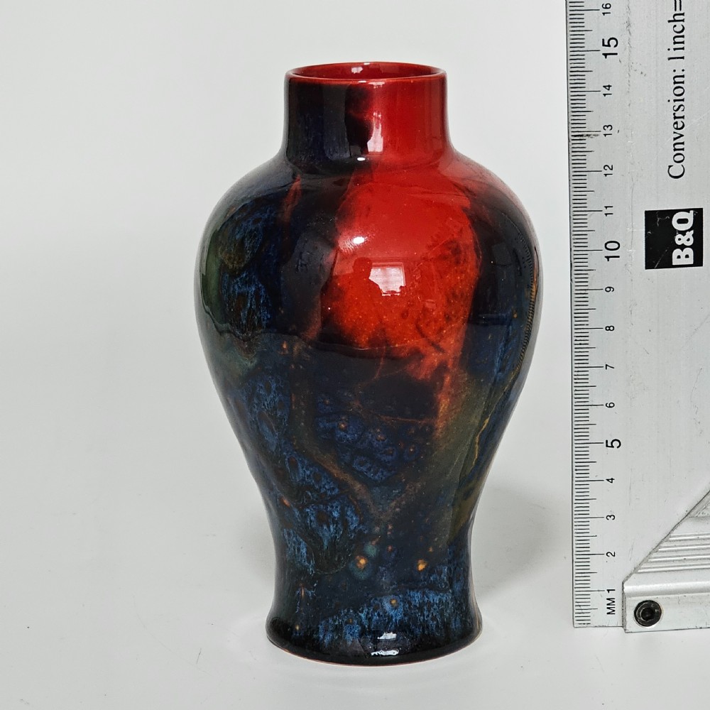 Royal Doulton England Sung Flambe Ware Vase Signed FM (Fred Moore) View II