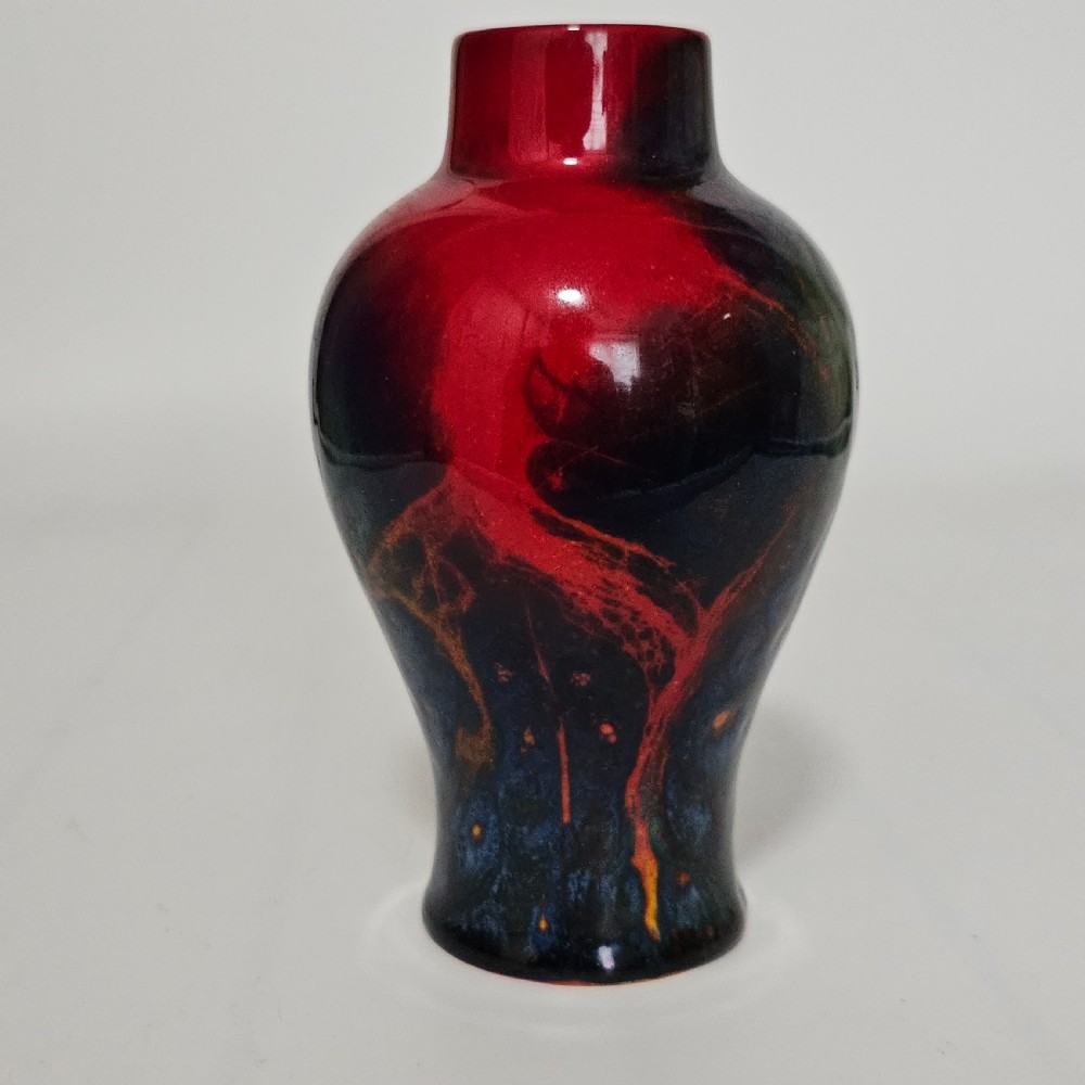 Royal Doulton England Sung Flambe Ware Vase Signed FM (Fred Moore) View IV