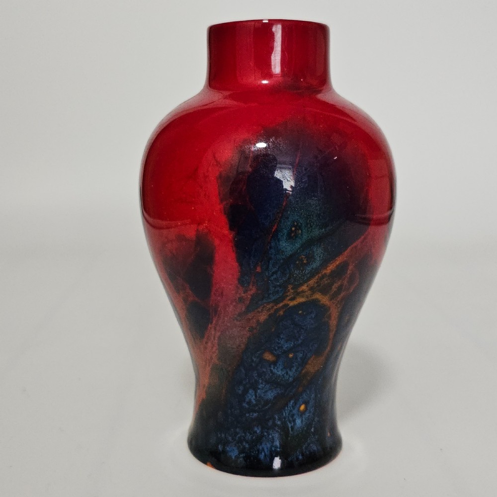 Royal Doulton England Sung Flambe Ware Vase Signed FM (Fred Moore) View V
