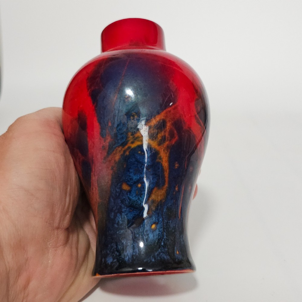Royal Doulton England Sung Flambe Ware Vase Signed FM (Fred Moore) View VI