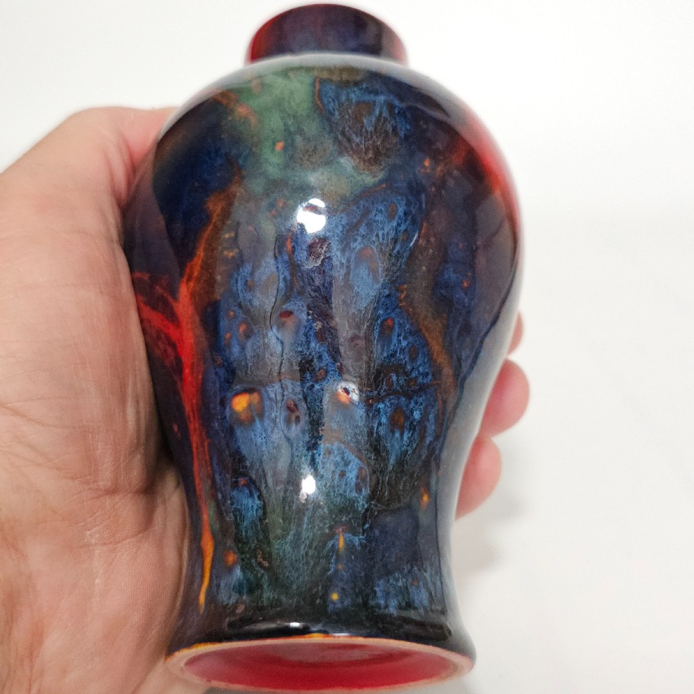 Royal Doulton England Sung Flambe Ware Vase Signed FM (Fred Moore) View IX