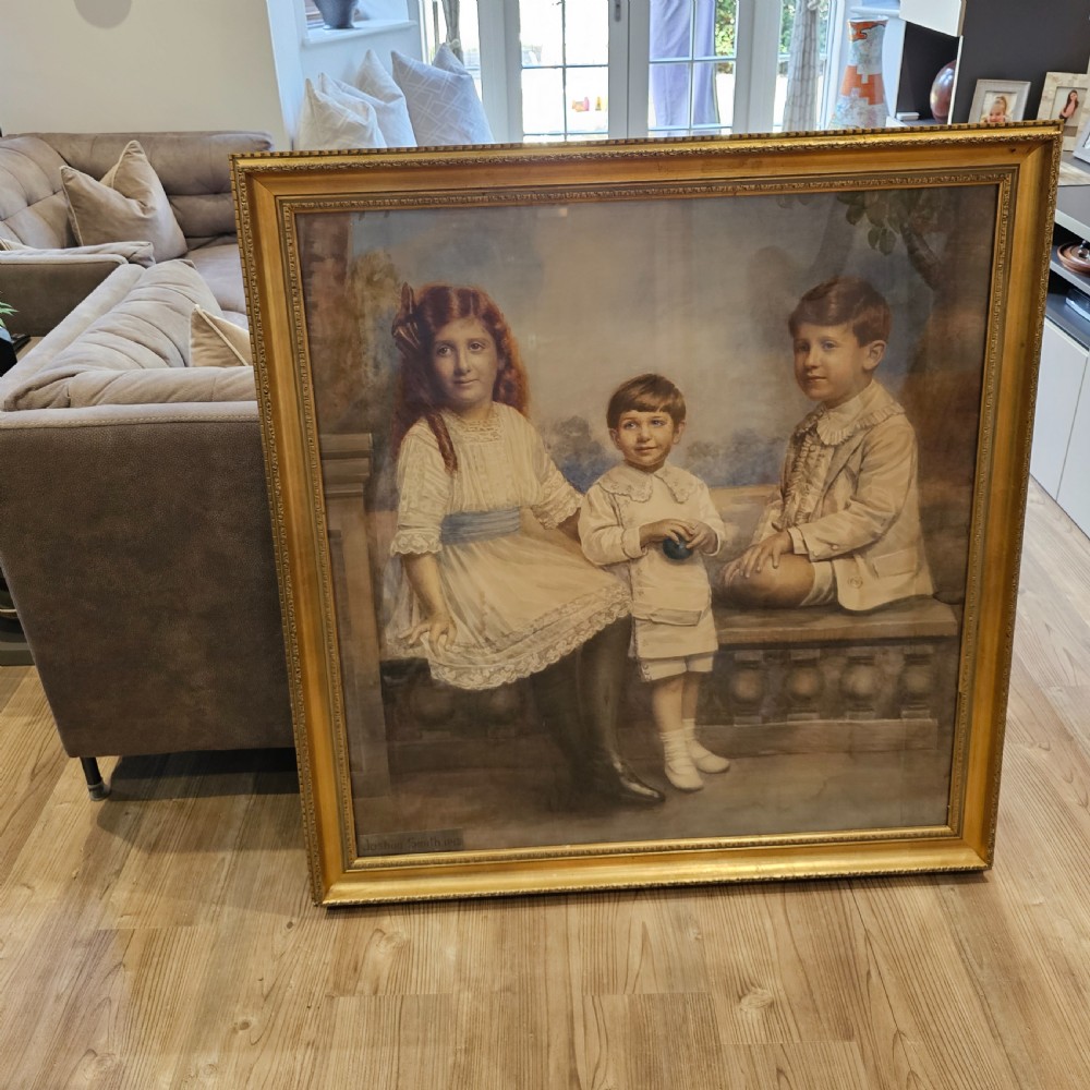 Extremely well painted Large Family Portrait c1913 108cm x 108cm Koshua Smith