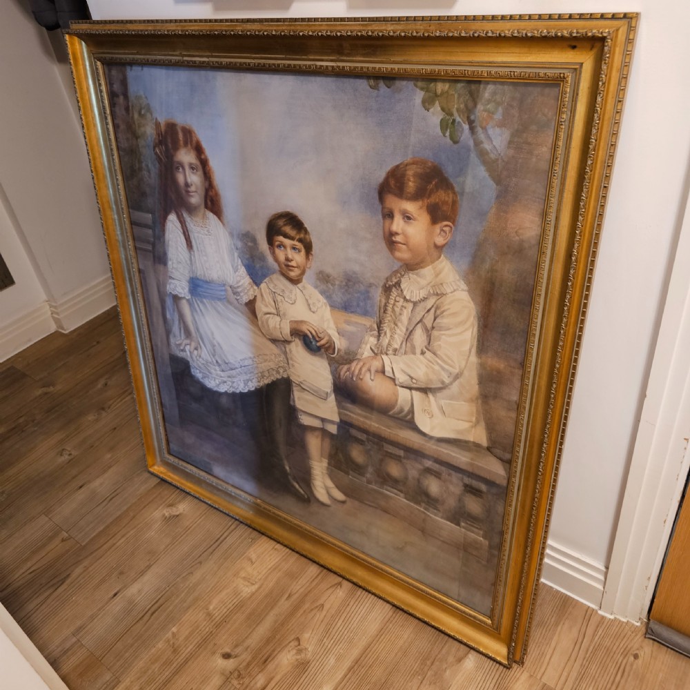 Extremely well painted Large Family Portrait c1913 108cm x 108cm Koshua Smith View II
