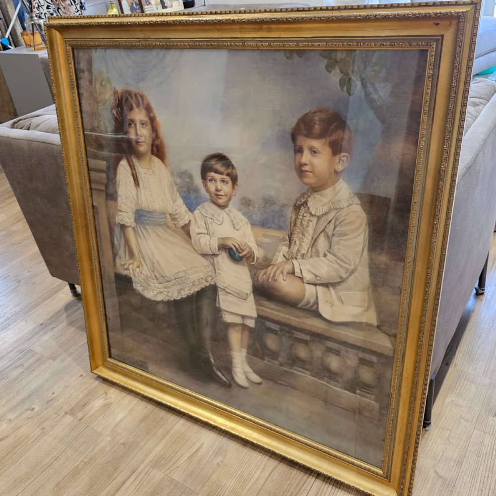 Extremely well painted Large Family Portrait c1913 108cm x 108cm Koshua Smith View III
