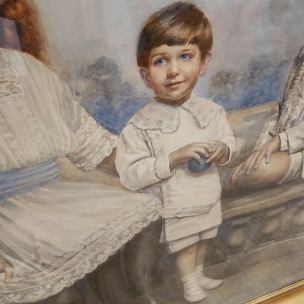 Extremely well painted Large Family Portrait c1913 108cm x 108cm Koshua Smith View VI