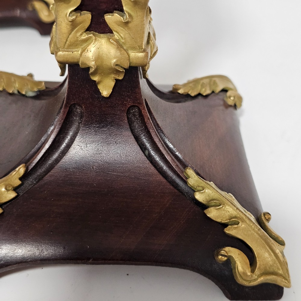 Antique Art Nouveau Jugendstil ~1920 Bronze Gilt & Walnut Candelabra View VII