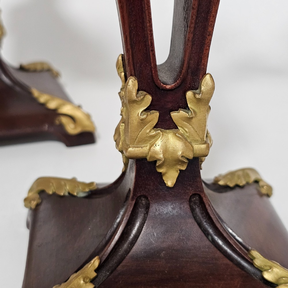 Antique Art Nouveau Jugendstil ~1920 Bronze Gilt & Walnut Candelabra View XIII