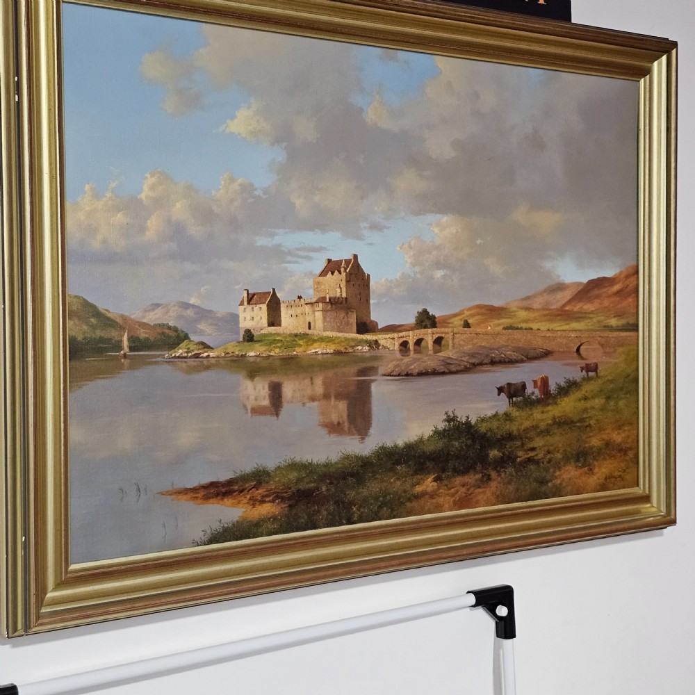 Lge Vintage Mid 20thc Oil Painting on Canvas by Fine Artist Howard Shingler 86cm x 60cm View II