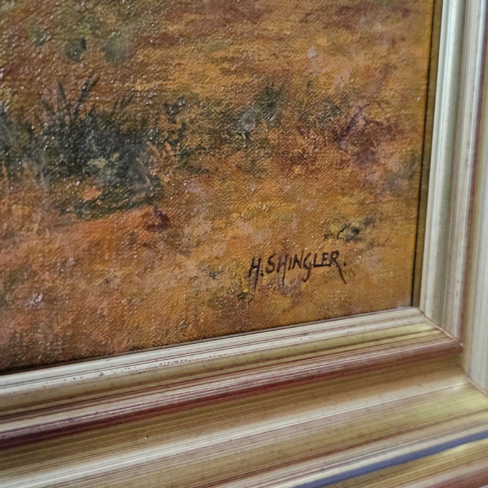 Lge Vintage Mid 20thc Oil Painting on Canvas by Fine Artist Howard Shingler 86cm x 60cm View V