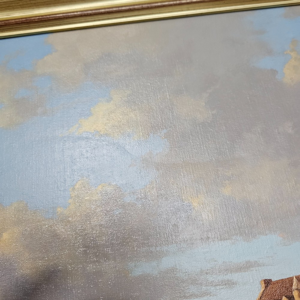 Lge Vintage Mid 20thc Oil Painting on Canvas by Fine Artist Howard Shingler 86cm x 60cm View VI