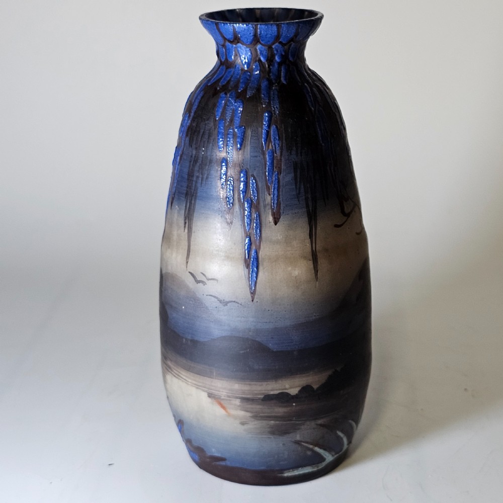 Beautiful French Art Nouveau Cameo Glass Enamelled Vase - signed CLIO c1920 View VI
