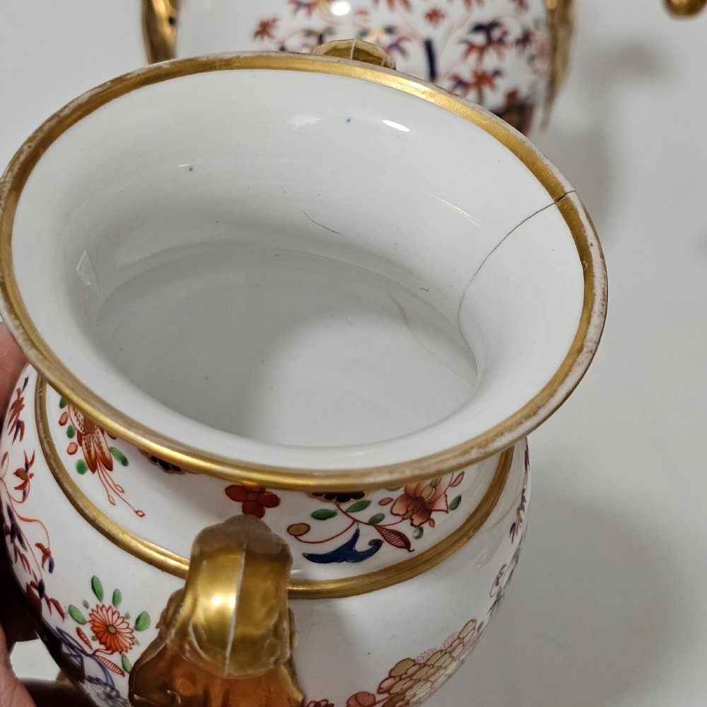 A Stunning 19thc 5-Piece Suite/Garniture Of Spode 967 Pattern Amphora Vases View XIII