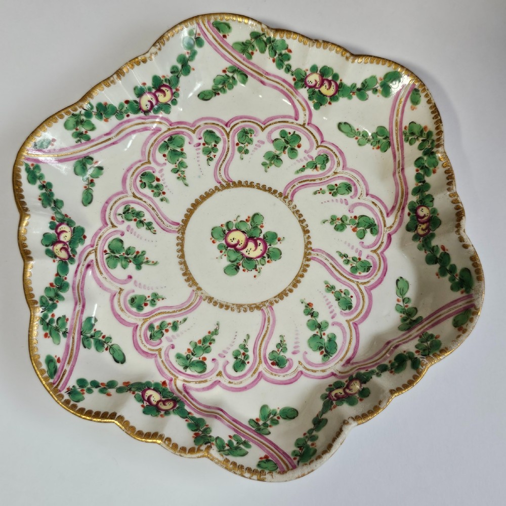 Rare 18thc Worcester Hexagonal Teapot Stand View II