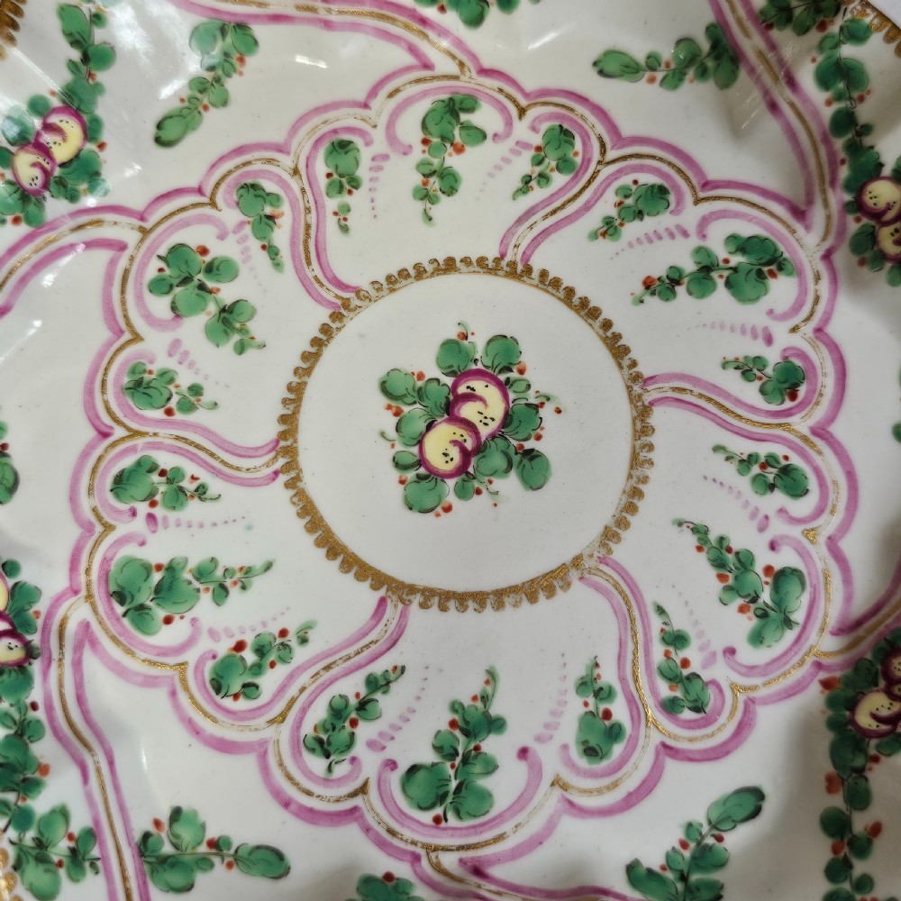 Rare 18thc Worcester Hexagonal Teapot Stand View VI