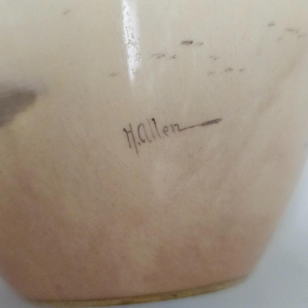 Attractive Signed Doulton Hand Painted Vase H.Allen for Harry Allen View V