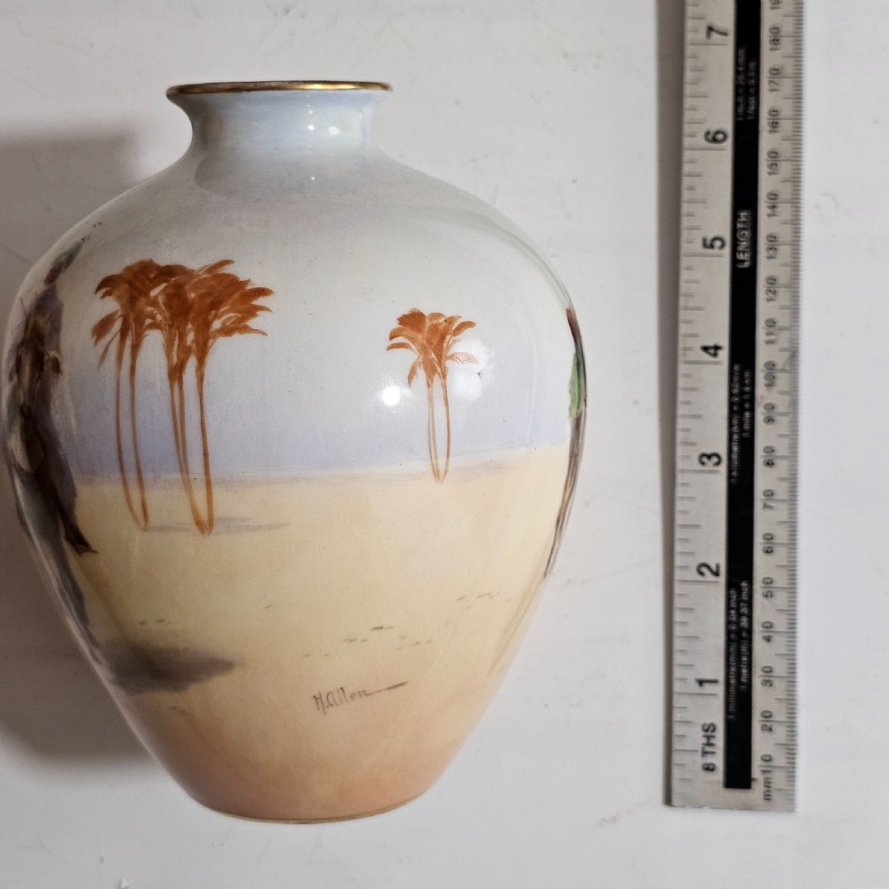 Attractive Signed Doulton Hand Painted Vase H.Allen for Harry Allen View IX