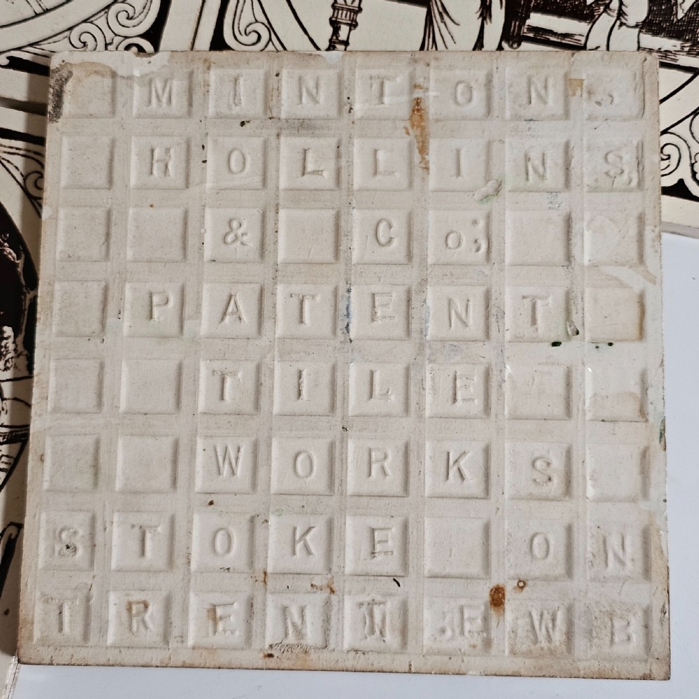 Set 4 x Antique Minton Hollins & Co Nursery Rhyme Tiles View VI