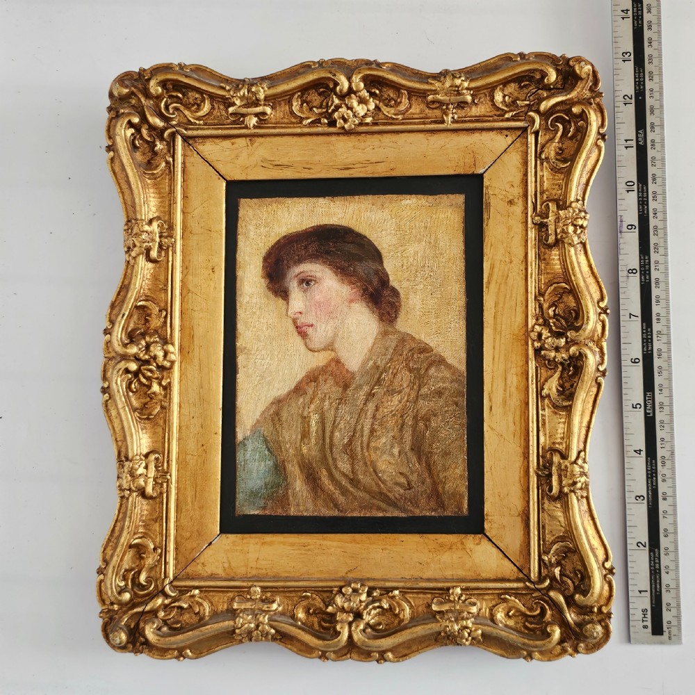  Pre-Raphaelite painting of a young woman in the manner of Arthur Hughes c1875 View IV