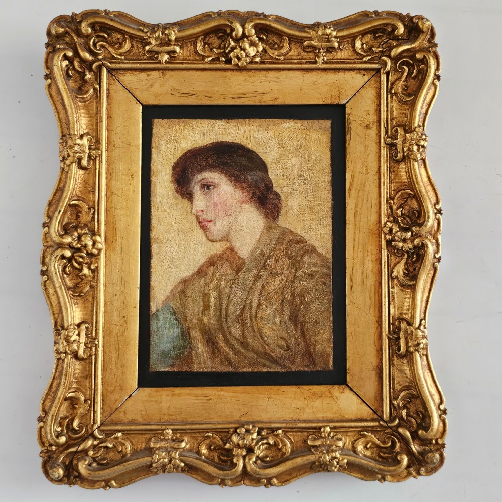  Pre-Raphaelite painting of a young woman in the manner of Arthur Hughes c1875 View VIII